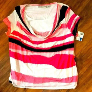 Sag Harbor shirt cowl neck front petite XL